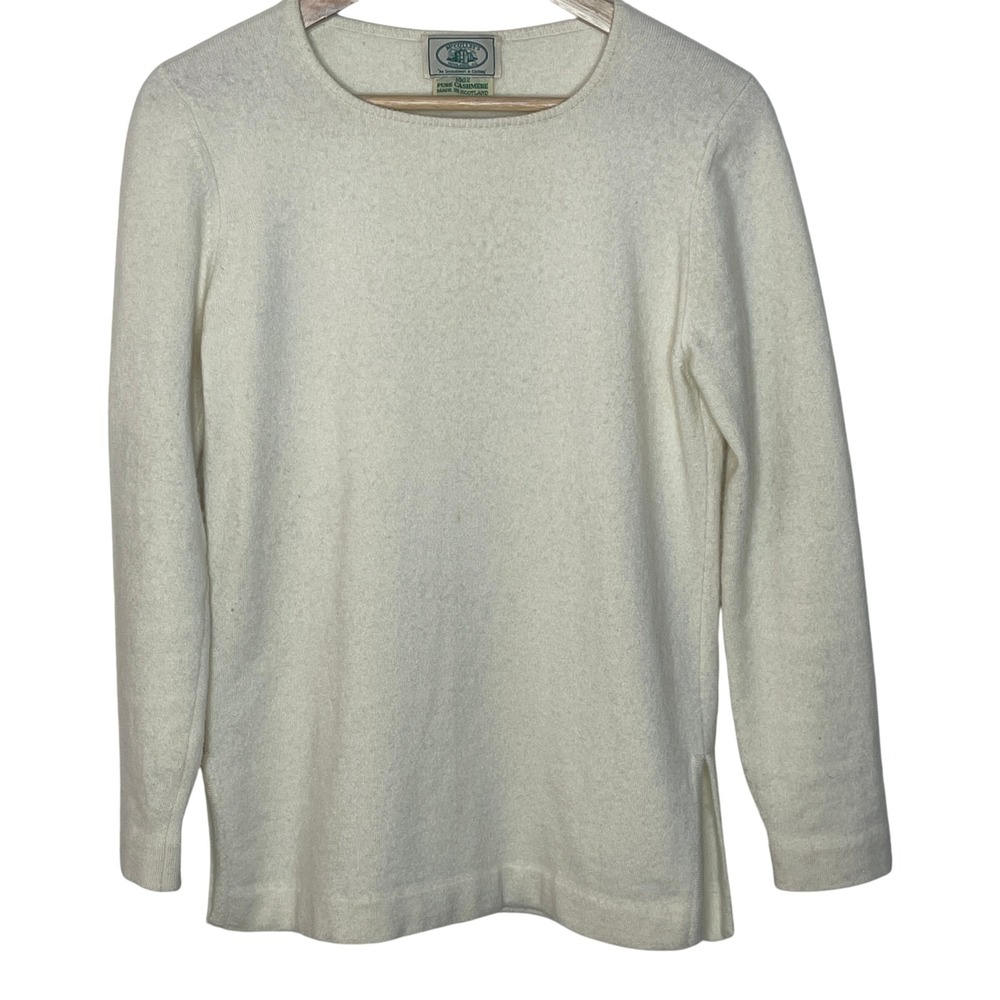 Mc Culley's Pure Cashmere Sweater Cream  Long Sleeve Made in Scotland Women's XS